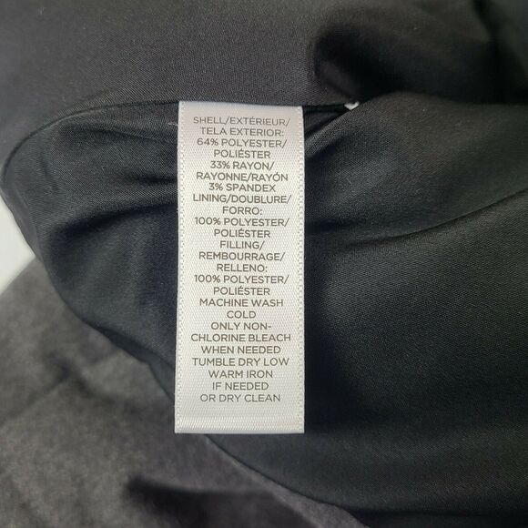 Ann Taylor Loft Puffer Jacket SZ Medium Petite Gray Zip Winter - Picture 6 of 6